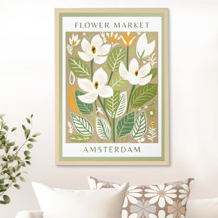 Poster Marché aux fleurs vertes Imprimable