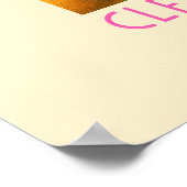 Poster Marché aux fruits à fleurs orange rétro rose (Coin)