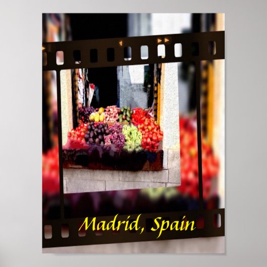Poster Marché aux fruits de fenêtre - Madrid, Espagne (Devant)