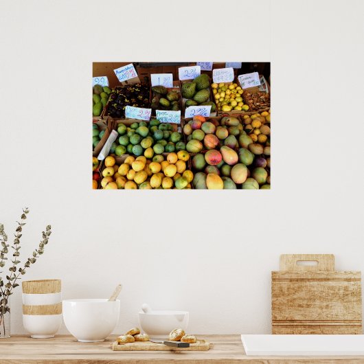 Poster Marché aux fruits Honolulu (Cuisine)