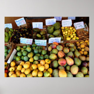 Poster Marché aux fruits Honolulu