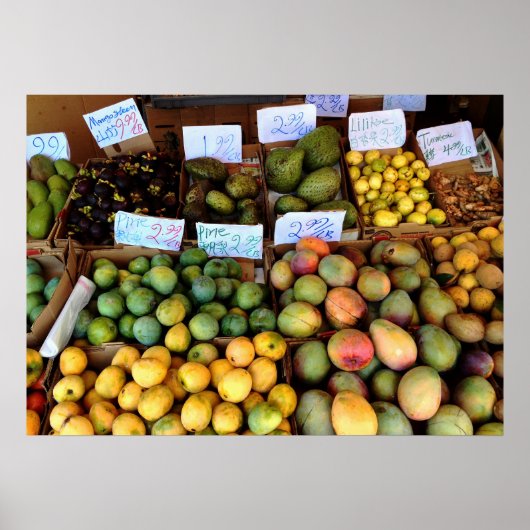Poster Marché aux fruits Honolulu (Devant)