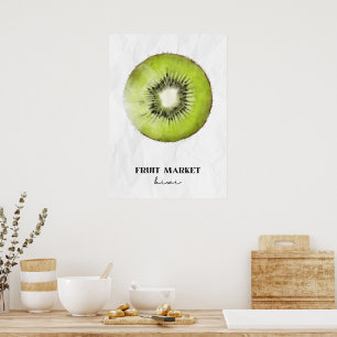Poster Marché aux fruits Kiwi