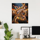Poster Marché aux poulpes Ramen (Bureau à domicile)