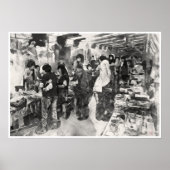 Poster Marché aux puces de Singapour - Stylo et lave-ling (Devant)