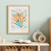 Poster Marché botanique de fleurs de Londres