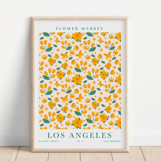 Poster Marché botanique de fleurs de Los Angeles