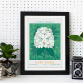 Poster Marché botanique de fleurs de New York