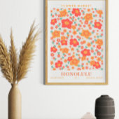 Poster Marché botanique de fleurs d'Honolulu