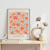 Poster Marché botanique de fleurs d'Honolulu