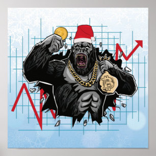 Poster Marché boursier Bitcoin de Noël