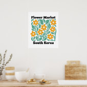 Poster Marché de fleurs de Corée du Sud Fleurs jaunes Flo (Cuisine)