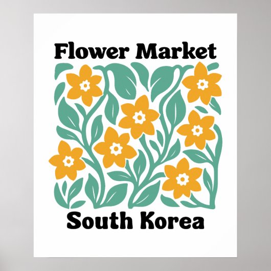 Poster Marché de fleurs de Corée du Sud Fleurs jaunes Flo (Devant)