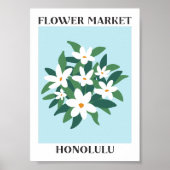 Poster Marché de fleurs Honolulu Jasmine blanc floral (Devant)