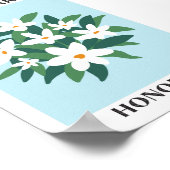 Poster Marché de fleurs Honolulu Jasmine blanc floral (Coin)