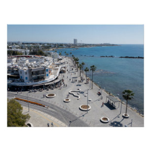 Poster Marche de front de mer de Paphos par drone