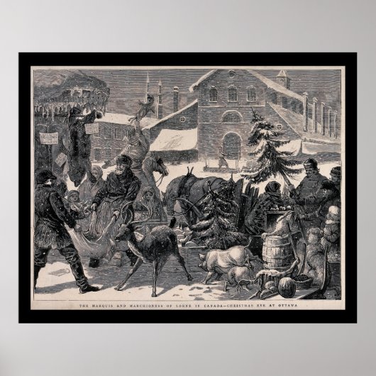 Poster Marché de la rue Christmas Eve Ottawa Canada Vinta (Devant)