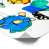 Poster Marche de l'école Bande Papier de fille Poupée cou (Coin)