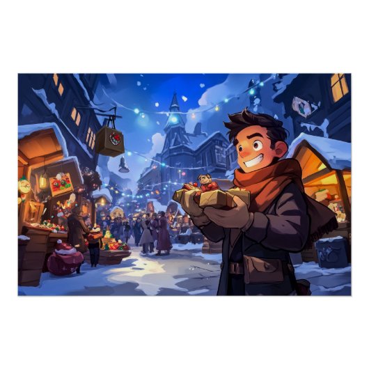 Poster Marché de Noël (Devant)