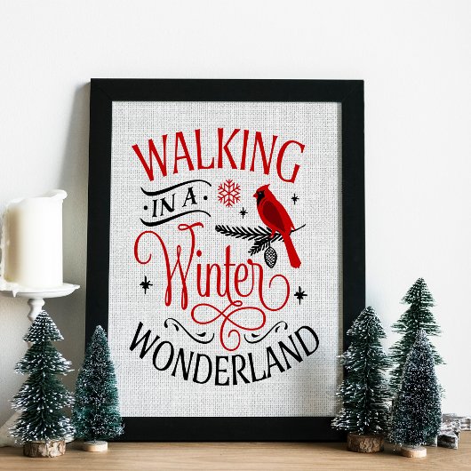 Poster Marche de Noël dans une Wonderland d'hiver