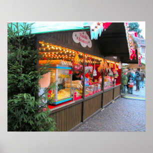 Poster Marché de Noël Heidelberg, stable de Noël