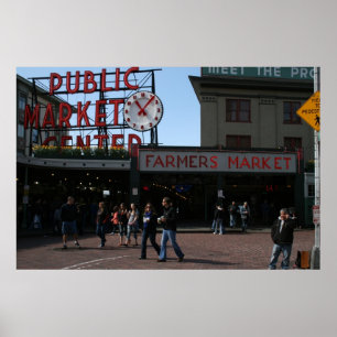 Poster Marché de place de Pike, Seattle Washington