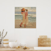 Poster Marche de plage avec mère et bébé (Cuisine)