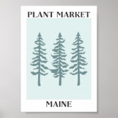 Poster Marché de plantes Maine Forêt de pins verts (Devant)