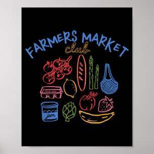 Poster Marché De Producteurs Fruits Légumes Esthétique Fo