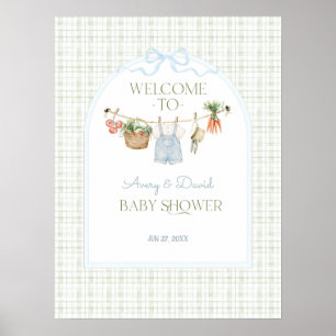Poster Marché de producteurs locaux Baby Shower garçon