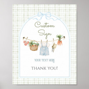 Poster Marché de producteurs locaux Baby Shower garçon