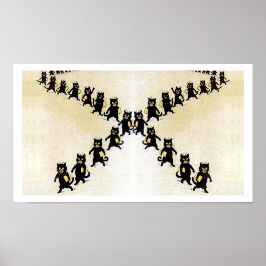 Poster Marche des chats noirs, Louis Wain (Devant)