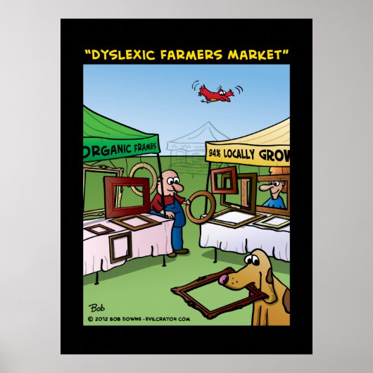Poster "Marché des fermiers dyslexiques" (Devant)