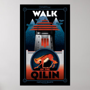 Poster Marche du graphique de la montagne Qilin