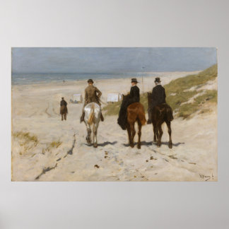 Poster Marche du matin sur la plage - Anton Mauve