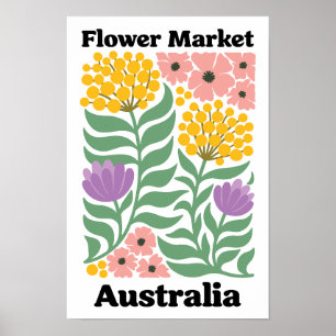 Poster Marché Fleur Australie Golden Wattle Fleur Rose