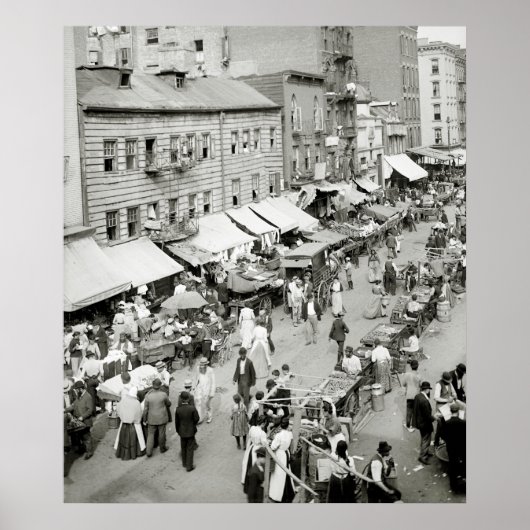 Poster Marché juif, New York, années 1890 (Devant)