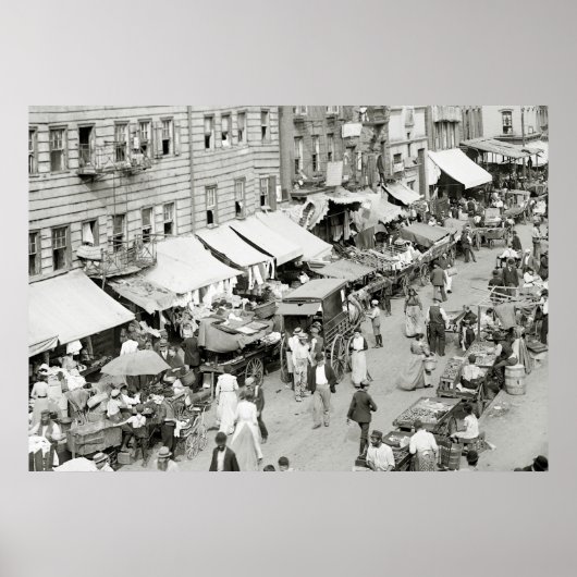 Poster Marché juif, New York, années 1890 (Devant)
