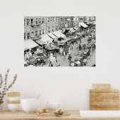 Poster Marché juif, New York, années 1890 (Cuisine)