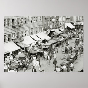 Poster Marché juif, NYC, 1890s