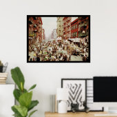 Poster Marché Mulberry St. New York City 1900 (Bureau à domicile)