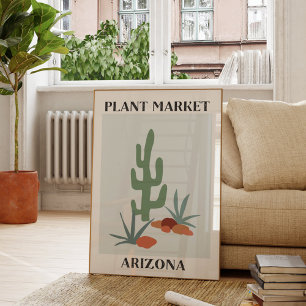 Poster Marché plante Arizona Green Desert Saguaro Cactus