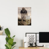 Poster Marcher comme un roi - Gorilla vs homme - Motivati (Bureau à domicile)