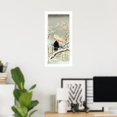 Poster Marcher dans la neige Ukiyo-e (Bureau à domicile)