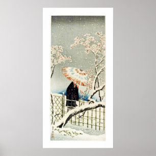 Poster Marcher dans la neige Ukiyo-e