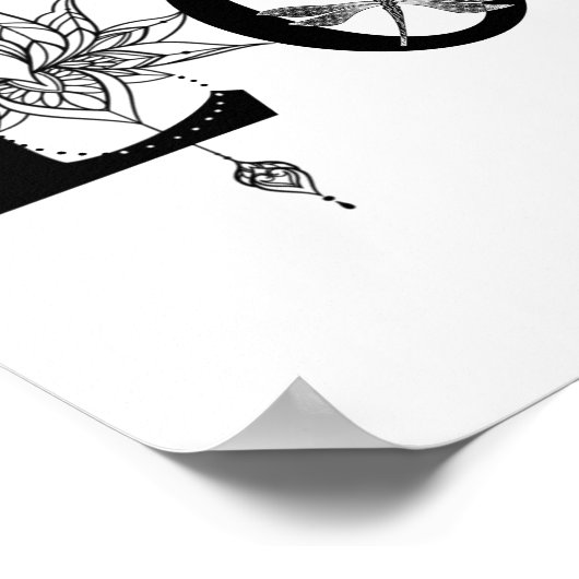 Poster Marcher dans l'amour motivation Lotus lune Soleil (Coin)