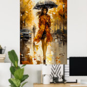 Poster Marcher la pluie d'automne : une méditation de fem (Bureau à domicile)