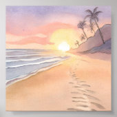 Poster Marcher sur la Plage | Aquarelle Océan (Devant)