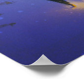 Poster Marcher vers un cabine dans les bois d'hiver (Coin)