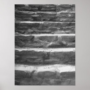 Poster Marches en pierre noire et blanche